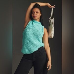 ❤️HP❤️ NWT Size 3X - Pilcro Nautical Mock-Neck Keyhole Sweater Tank turquoise